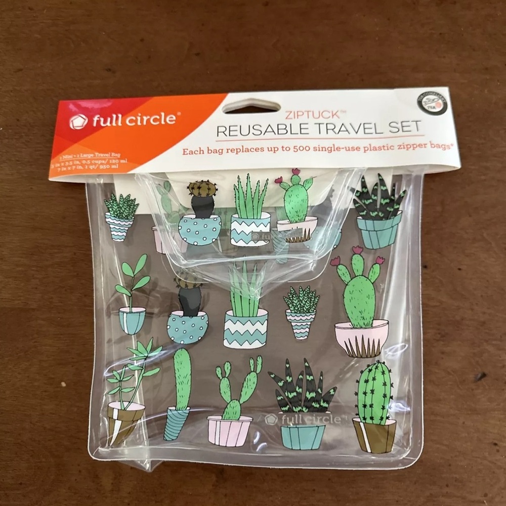 🌵3/$15 Cactus Ziptuck Reusable Travel bag set (see description)